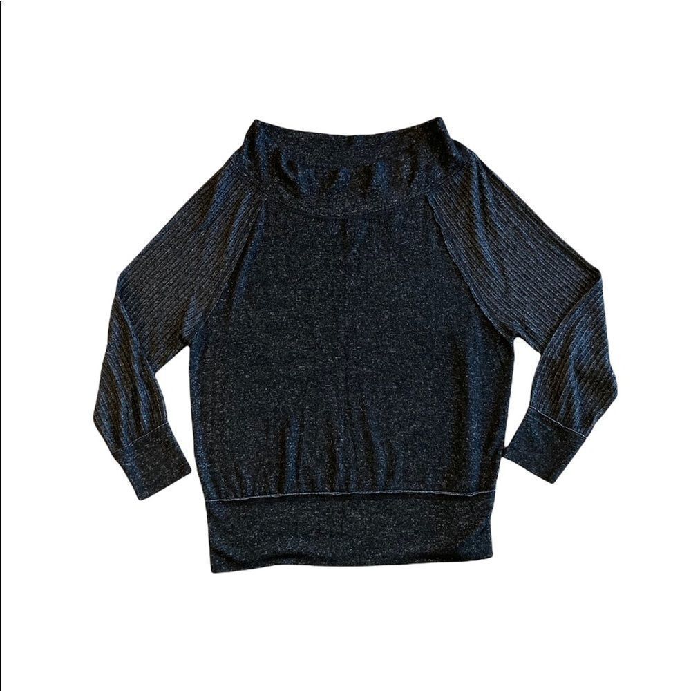 Black & Gray Long Sleeve Mock Neck, Size Large